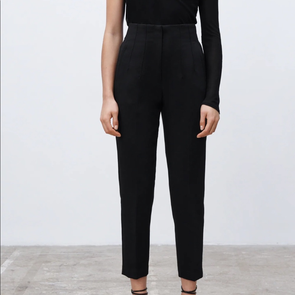 Zara black high waist trouser pants